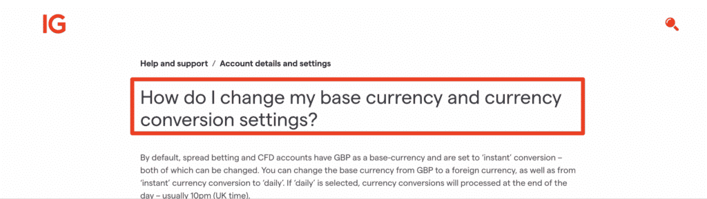 Base Account Currencies