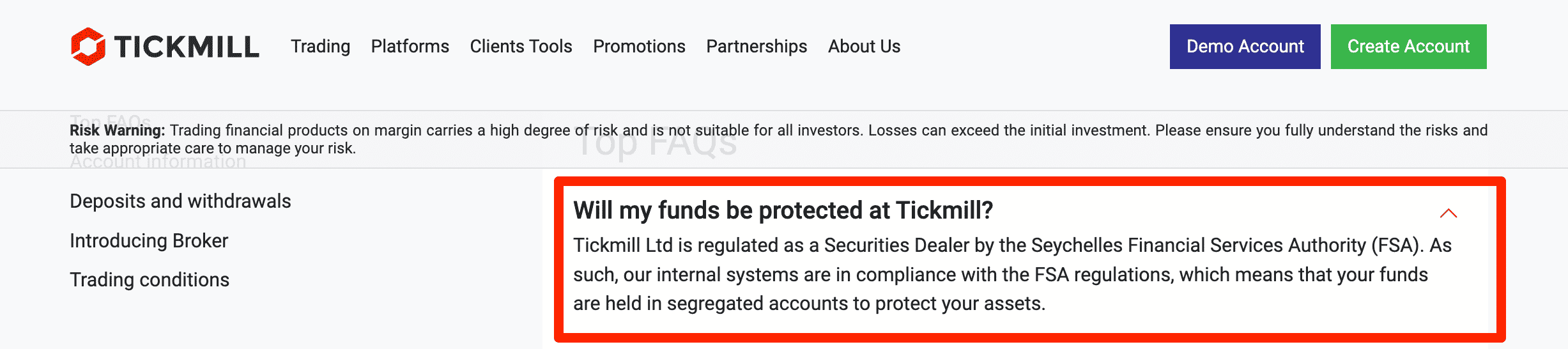 Tickmill Client Fund Security and Safety Features