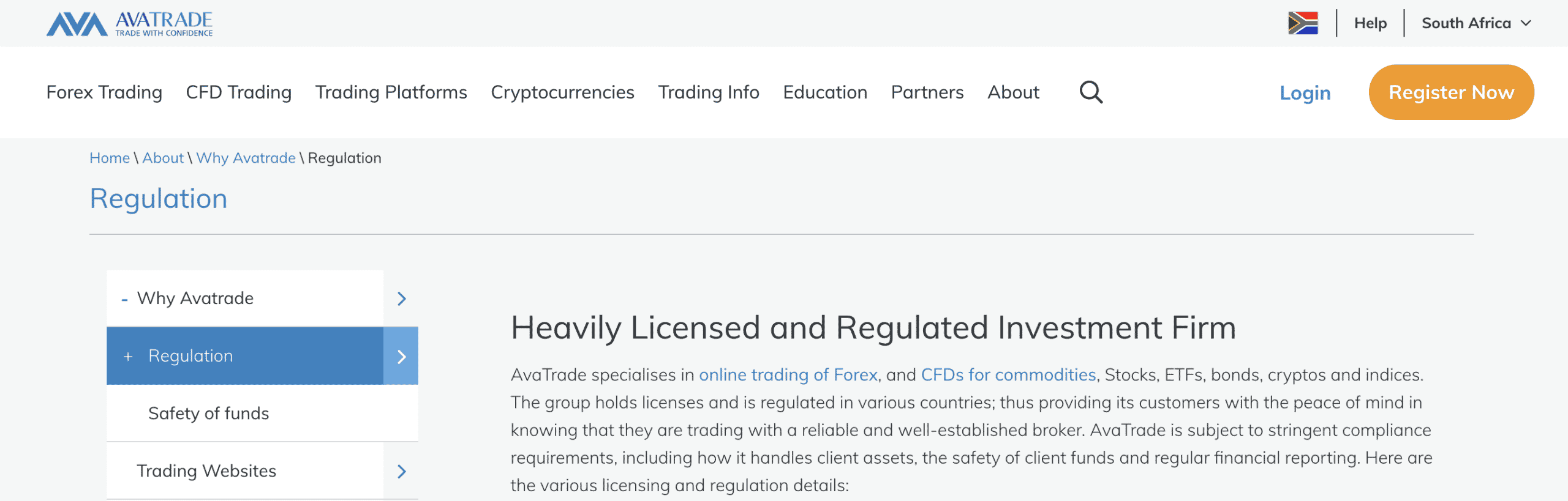 AvaTrade Regulation and Safety of Funds