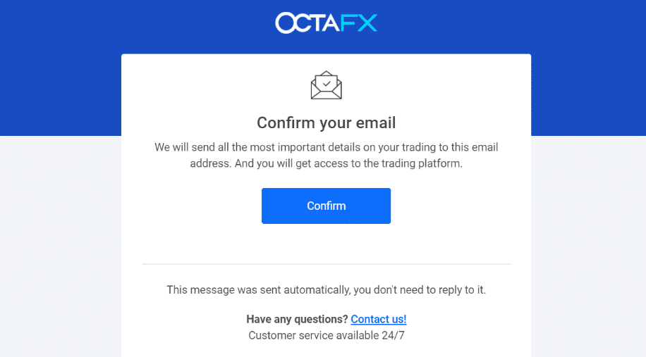 OctaFX Account Step 3