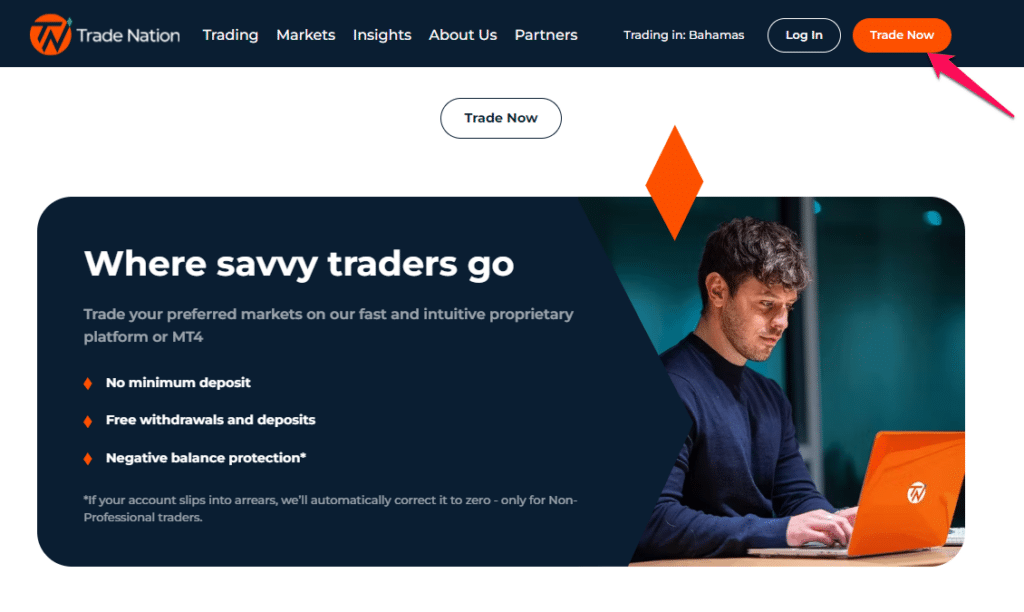 How to open an Account with Trade Nation  step 1