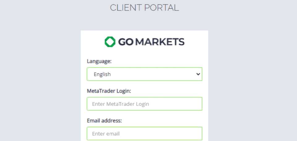 How to Deposit Funds with GO Markets step 1