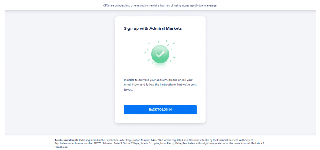How to Open an Admiral Markets Account step 4