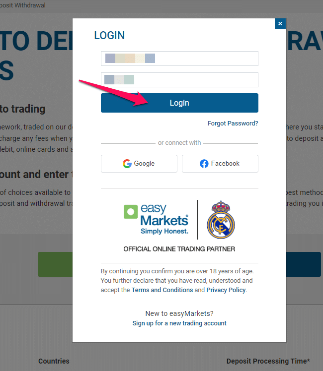 How to Deposit Funds with easyMarkets STEP 1