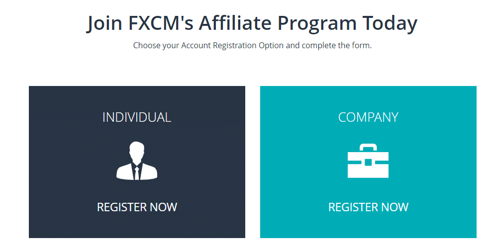 How to open an Affiliate Account with FXCM step 2